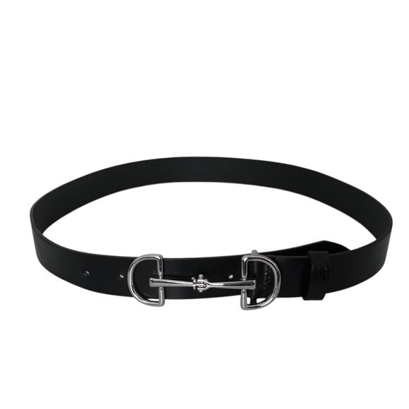 Massimo Dutti Accessories - Massimo Dutti Black Leather Belt with Silver Clasp